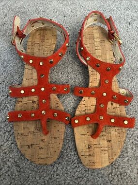 Michael Kors Studded Suede Cork Sandals - Size 8.5